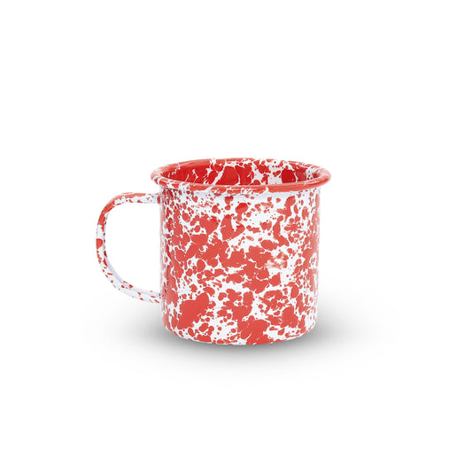 Splatter Enamelware Mug, Red