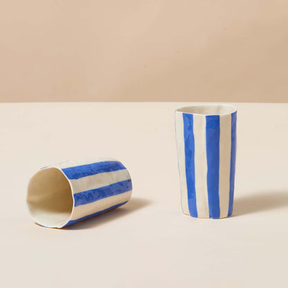 Stripey Vase, Painter’s Tape Blue