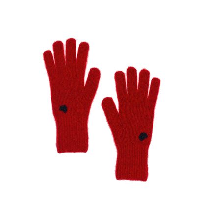 Red Cashmere Heart Gloves