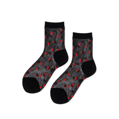 Baby Strawberry Sheer Crew Sock