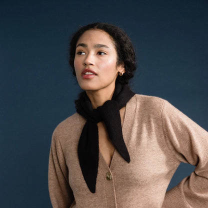 Black Cashmere Triangle Scarf