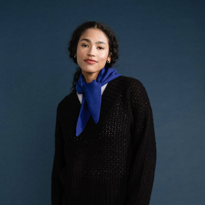 Cobalt Cashmere Triangle Scarf