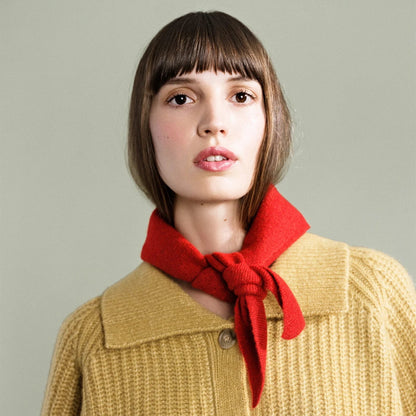 Red Cashmere Triangle Scarf