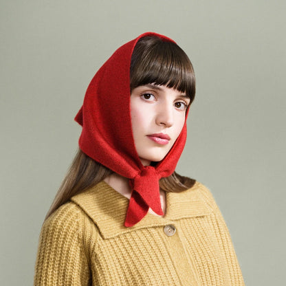 Red Cashmere Triangle Scarf