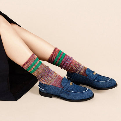 Cosmic Space Dye Varsity Crew Sock