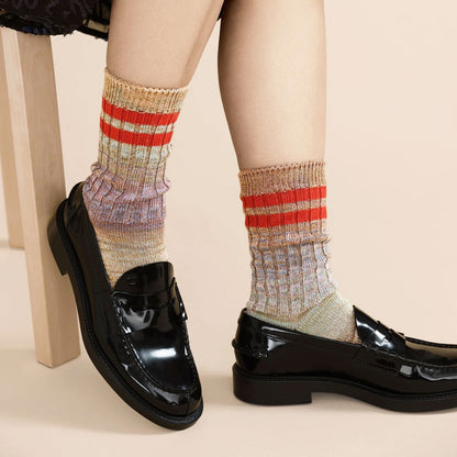 Cosmic Space Dye Varsity Crew Sock