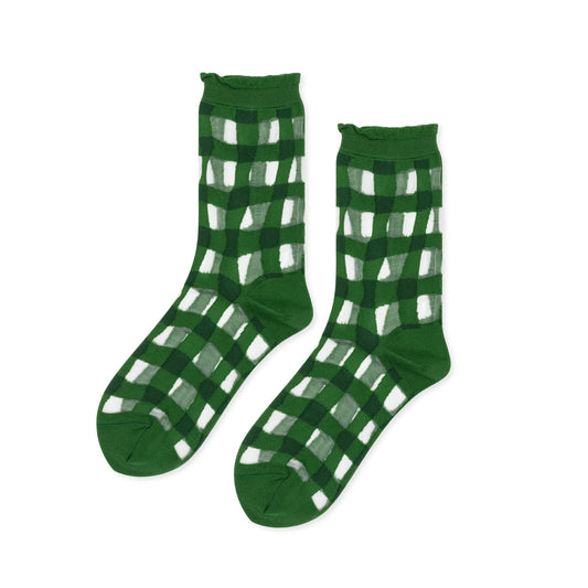 Green Gingham Crew