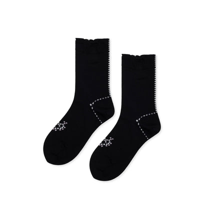 Heart Crossstitch Crew Sock