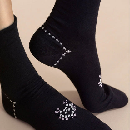 Heart Crossstitch Crew Sock