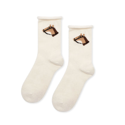 Horse Cashmere Crew Sock