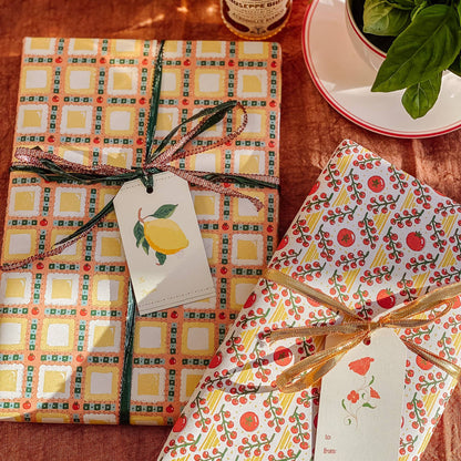 Tomato Ravioli Reversible Gift Wrap