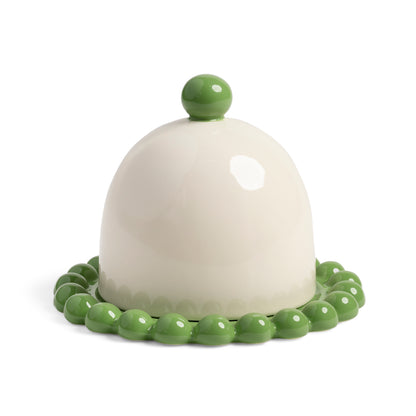 Perle Green Butter Dish