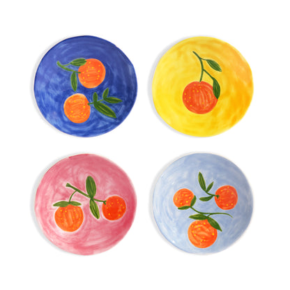 Orange Plates, Set of 4