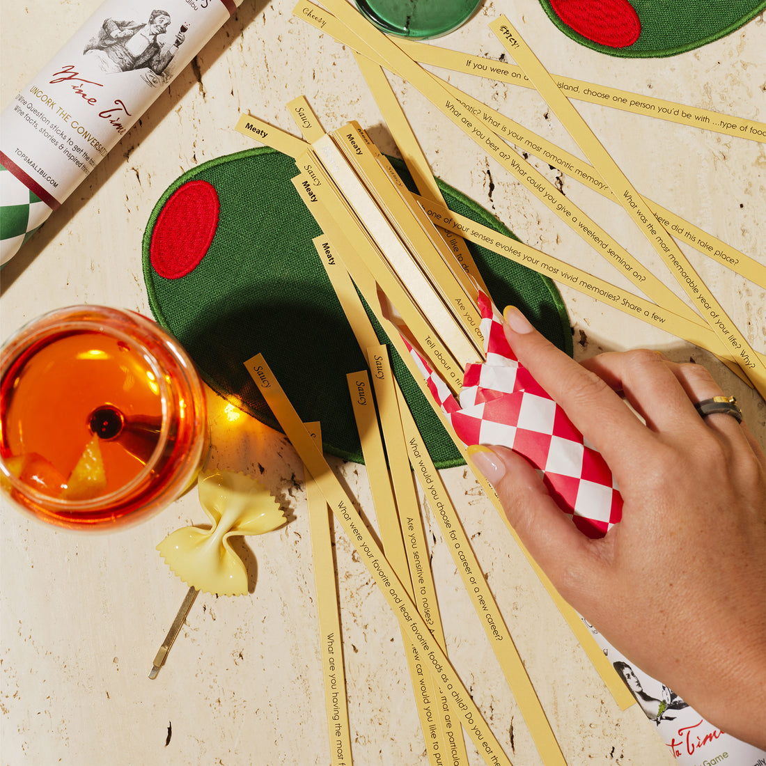 Martini Olive Cocktail Napkins, Set of 4 Piecework Puzzles