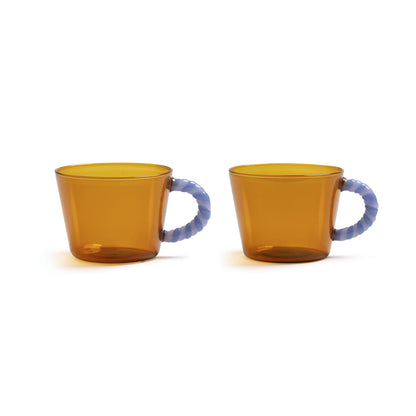 Amber Duet Teacups, Set of 2