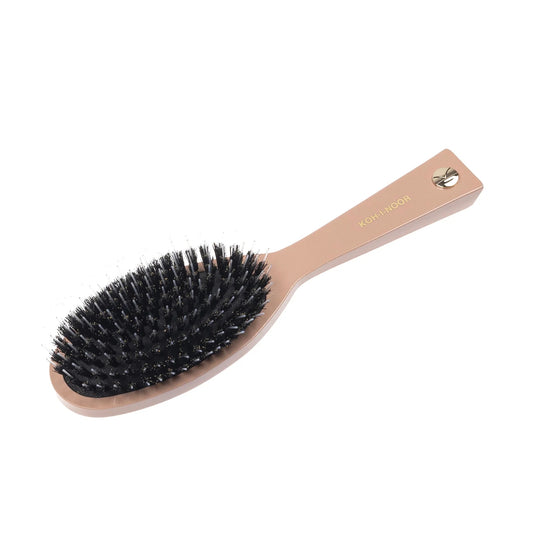 Pink Pastel Boar and Nylon Bristle Brush, Small