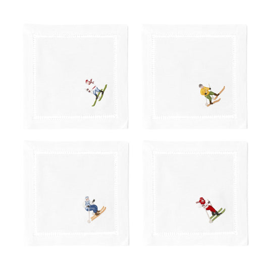 Ski Cocktail Napkins, Set of 4