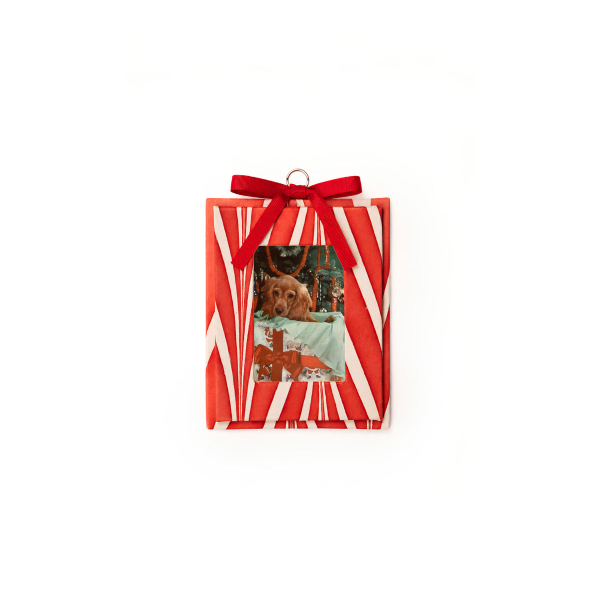 Image of Candy Cane Marbled Picture Frame Ornament from Inner Child