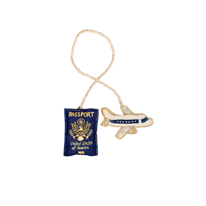 Passport + Plane Bag Charm