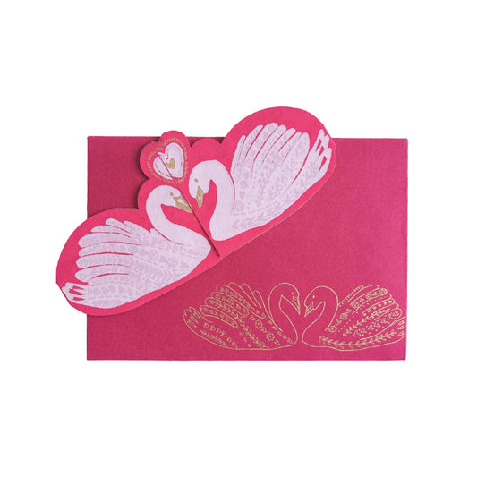 Kissing Swans Greeting Card