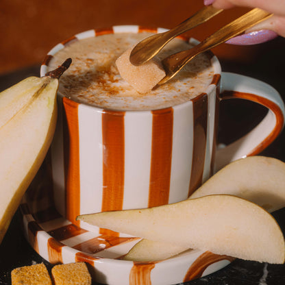 Striped Mug and Saucer