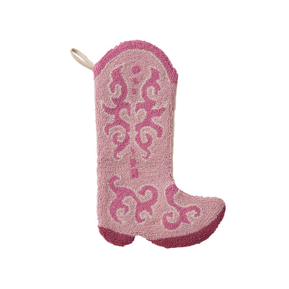 Pink Cowboy Boot Hook Stocking