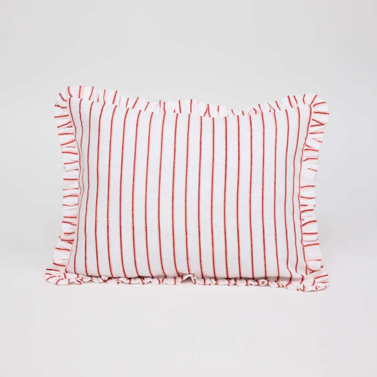 Stripe Ruffled Pillow Cover