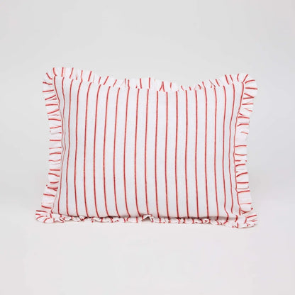 Stripe Ruffled Cushion Cover