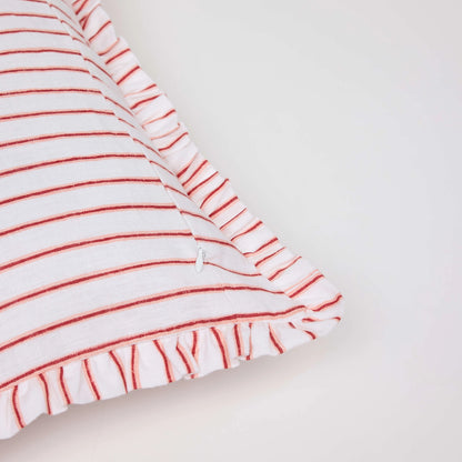 Stripe Ruffled Cushion Cover