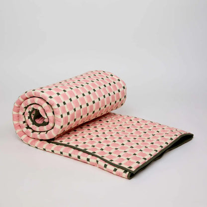 Block Printed Checkerboard Quilt