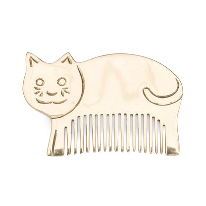 Cat Brass Comb