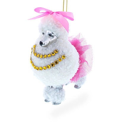 Poodle Glass Ornament