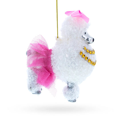 Poodle Glass Ornament
