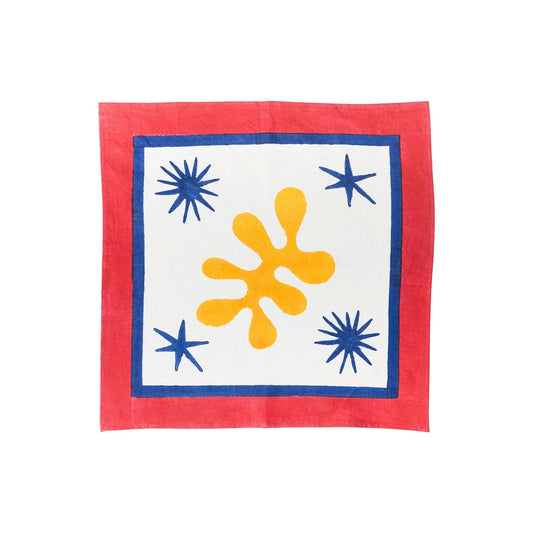 Celestial Matisse Blockprint Napkins, Set of 4