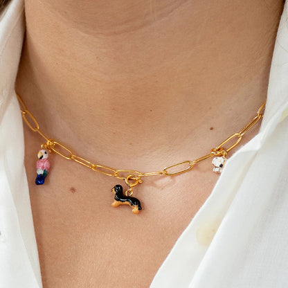 Gold Chain Necklace and Charms