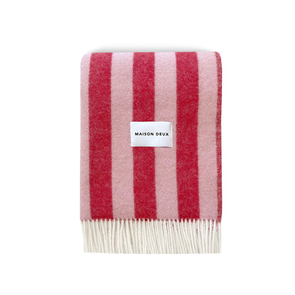 Pink + Cherry Candy Stripe Blanket