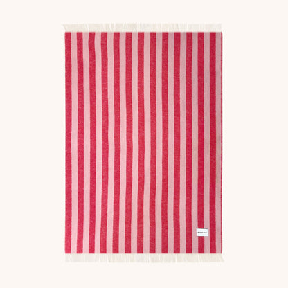 Pink + Cherry Candy Stripe Blanket