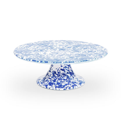 Splatter Enamelware Cake Stand, Blue