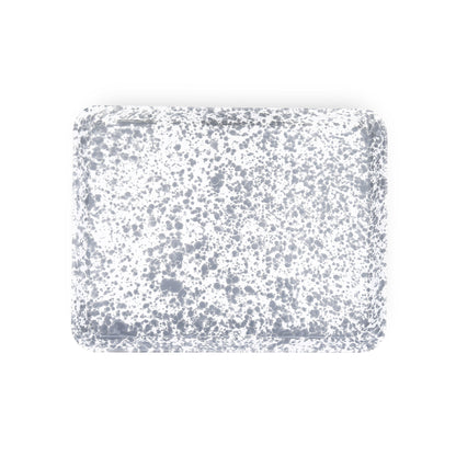 Splatter Enamelware Large Tray, Gray