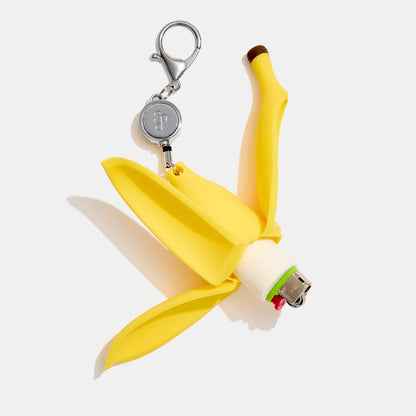 Banana Peel Retractable Lighter Keychain