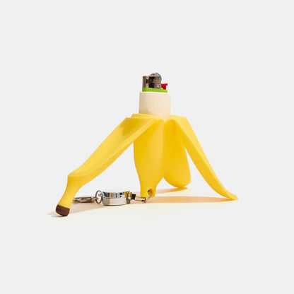 Banana Peel Retractable Lighter Keychain