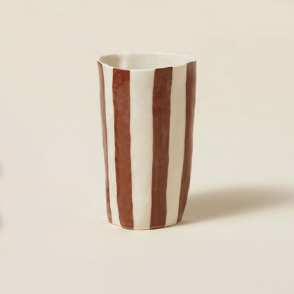 Stripey Vase, Hazelnut