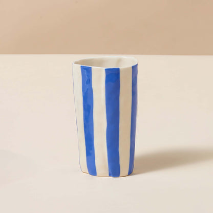 Stripey Vase, Painter’s Tape Blue