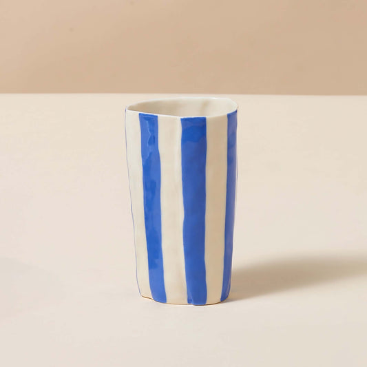 Stripey Vase, Painter’s Tape Blue