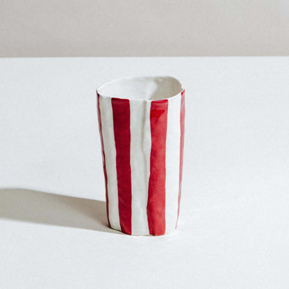 Stripey Vase, Red