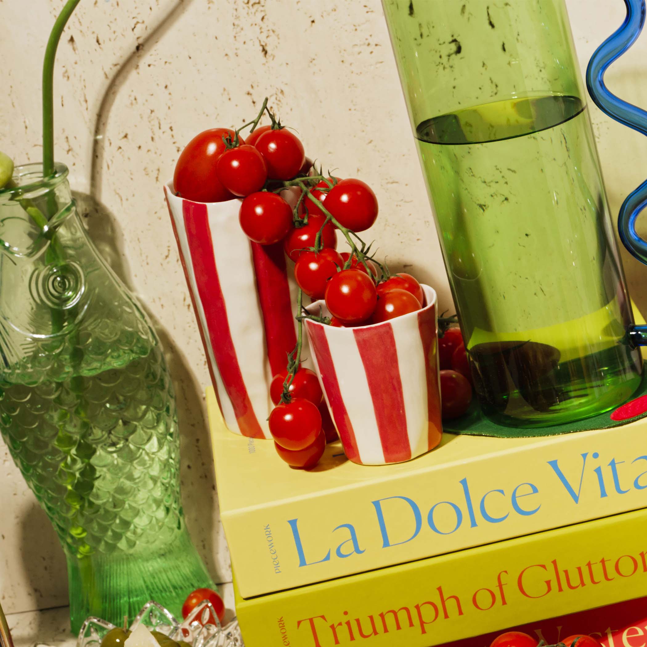 Stripey Vase, Red - Thumbnail 3