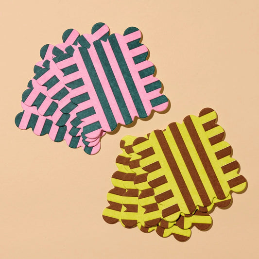 Riviera Stripe Letterpress Coasters