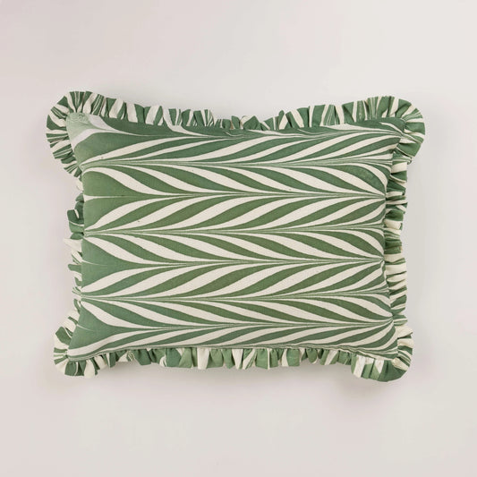 Marbled Ruffle Pillow Cover