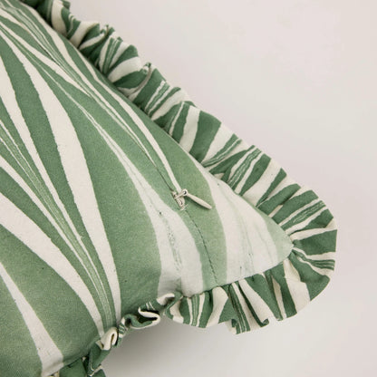 Marbled Ruffle Cushion Cover