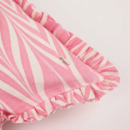 Marbled Ruffle Cushion Cover